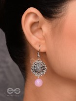 BLUSH BLOSSOMS - OXIDISED JHUMKA EARRINGS