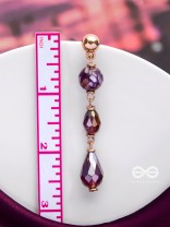 VIOLET VELVET DROPS - GOLDEN EMBELLISHED EARRINGS