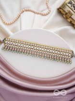 Ambaraukas- Walk On The Skyline- Beads, Polki And Kundan Finished Hand Embroidered Choker Neckpiece 