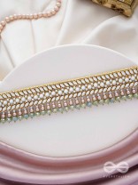 Ambaraukas- Walk On The Skyline- Beads, Polki And Kundan Finished Hand Embroidered Choker Neckpiece 