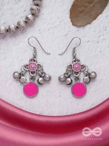 Rosy Tinkles - Enamelled Oxidised Earrings