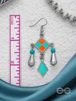 Sunburst Symphony - Enamelled Oxidised Earrings