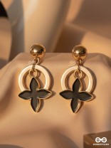 The Strike Stars - Golden And Black Earrings