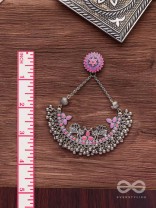 Mystical Peacocks In Lavender - Enamelled Oxidised Earrings