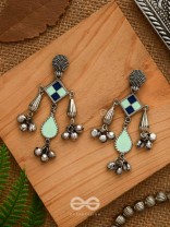 Minty Melodies - Enamelled Oxidised Earrings