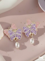 DUAL WING WONDERS - GOLDEN EMBELLISHED EARRINGS
