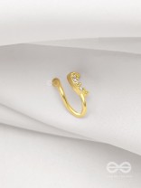 CRESENT MOONLIGHT - GOLDEN CZ NOSERING (NON-PIERCING)