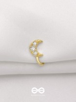 CRESENT MOONLIGHT - GOLDEN CZ NOSERING (NON-PIERCING)