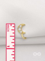 CRESENT MOONLIGHT - GOLDEN CZ NOSERING (NON-PIERCING)