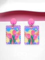 THE TULIP HEAVEN - MULTICOLOR ACRYLIC EARRINGS