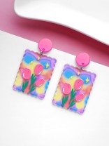 THE TULIP HEAVEN - MULTICOLOR ACRYLIC EARRINGS