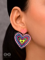 HEARTS RIPPLES - MULTICOLOR ACRYLIC EARRINGS
