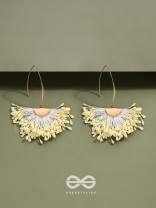 FREE SPIRIT SYMPHONY - GOLDEN EMBELLISHED EARRINGS (WHITE)