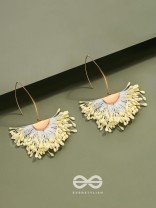 FREE SPIRIT SYMPHONY - GOLDEN EMBELLISHED EARRINGS (WHITE)