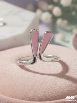 EASTER EARS - SILVER AND PINK RING (ONE SIZE)