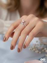 EASTER EARS - SILVER AND PINK RING (ONE SIZE)