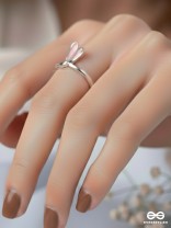 EASTER EARS - SILVER AND PINK RING (ONE SIZE)