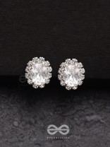SHIMMER AND SHINE - SILVER EMBELLISHED STUD EARRINGS