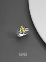 CELESTIAL CROSS - STATEMENT RING (ADJUSTABLE)