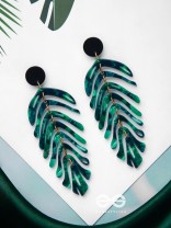 THE TROPICAL LEAFLETS - GREEN ACRYLIC EARRINGS