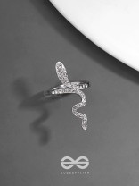 STUDDED SLYTHERIN - STATEMENT SILVER RING (ADJUSTABLE)