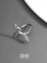 STUDDED SLYTHERIN - STATEMENT SILVER RING (ADJUSTABLE)