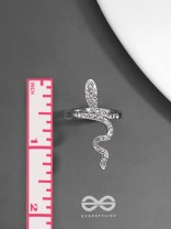 STUDDED SLYTHERIN - STATEMENT SILVER RING (ADJUSTABLE)