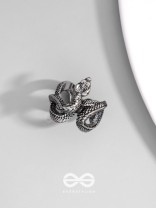 NIGHTSHADE BASILISK - STATEMENT SILVER RING (ADJUSTABLE)