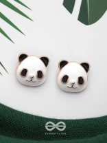 CHEEKY PANDA - GOLDEN EMBELLISHED STUD EARRINGS
