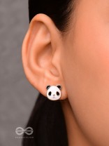 CHEEKY PANDA - GOLDEN EMBELLISHED STUD EARRINGS