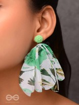 FLUFFY FANTASY - FABRIC EARRINGS (LIGHT GREEN)
