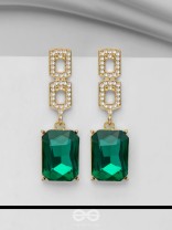 THE SPARKLING EMERALDS - GOLDEN EMBELLISHED EARRINGS