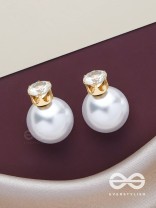 A MYSTIC PEARL - GOLDEN EMBELLISHED EARRINGS (WHITE)