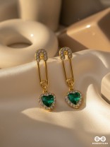 SAFELY IN LOVE - GOLDEN EMBELLISHED EARRINGS