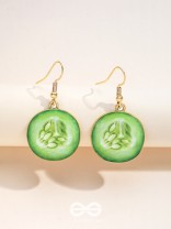 AS COOL AS CUCUMBER - GOLDEN EMBELISHED EARRINGS