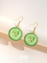 AS COOL AS CUCUMBER - GOLDEN EMBELISHED EARRINGS