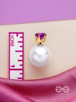 A MYSTIC PEARL - GOLDEN EMBELLISHED EARRINGS (VIOLET)