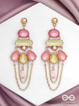 The Rosewood Radiance - Golden Embellished Earrings