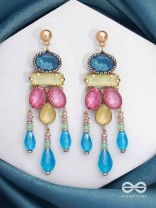 The Bright Delight - Golden Embellished Earrings