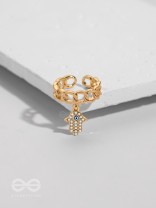 Gentle Spirits - Golden Embellished Charm Ring (Adjustable)