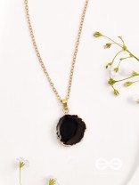 Glowing Magic - Golden And Black Resin Pendant With Anti-Tarnish Coating