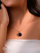 Glowing Magic - Golden And Black Resin Pendant With Anti-Tarnish Coating