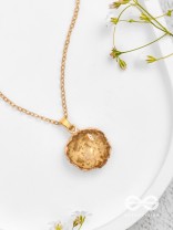 The Sunny Bloom - Golden And Yellow Resin Pendant With Anti-Tarnish Coating