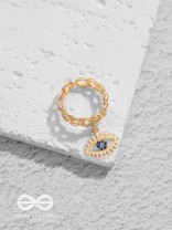 The Visionary Eye - Golden Embellished Charm Ring (Adjustable)