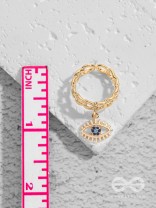 The Visionary Eye - Golden Embellished Charm Ring (Adjustable)