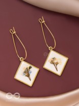 Pure Petals - Pressed Flower White Resin Earrings