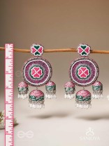 Sumardava- The Art Of Softness- Resham, Beads And Cutdana Hand Embroidered Earrings