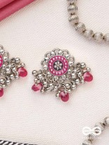 The Silver Talisman- Enamelled Oxidised Earrings