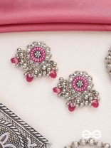 The Silver Talisman- Enamelled Oxidised Earrings