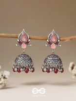 The Shades of Love - Enamelled Oxidised Jhumka Earrings